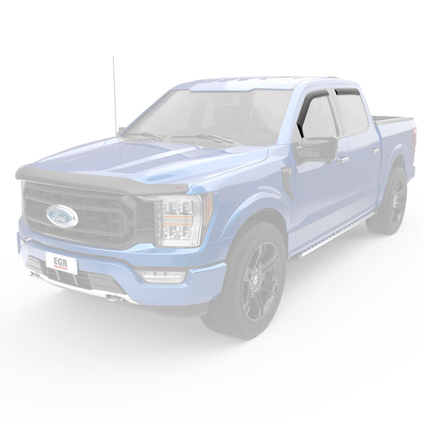 EGR in-channel window visors front & rear set matte black Crew Cab 15-22 Ford F-150 17-22 Ford F-250 & F-350 Super Duty