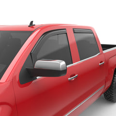EGR in-channel window visors front & rear set matte black Extended Cab 15-19 Chevrolet Silverado & GMC Sierra 2500HD, 3500HD 14-18 Extended Cab Chevrolet Silverado & GMC Sierra 1500