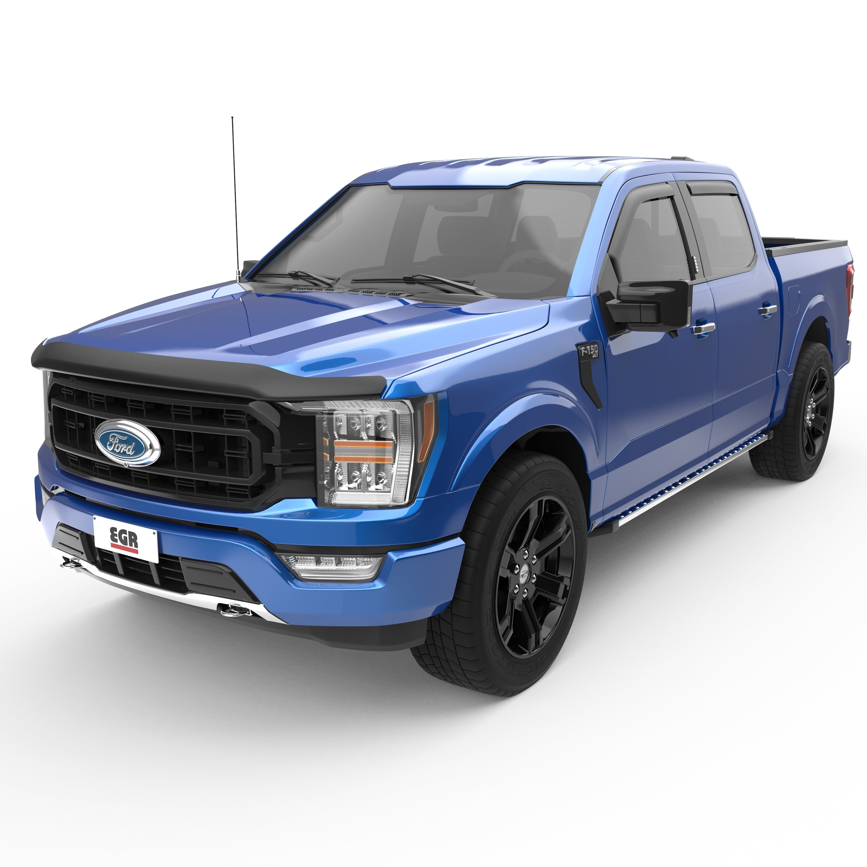 EGR in-channel window visors front & rear set matte black Crew Cab 15-22 Ford F-150 17-22 Ford F-250 & F-350 Super Duty