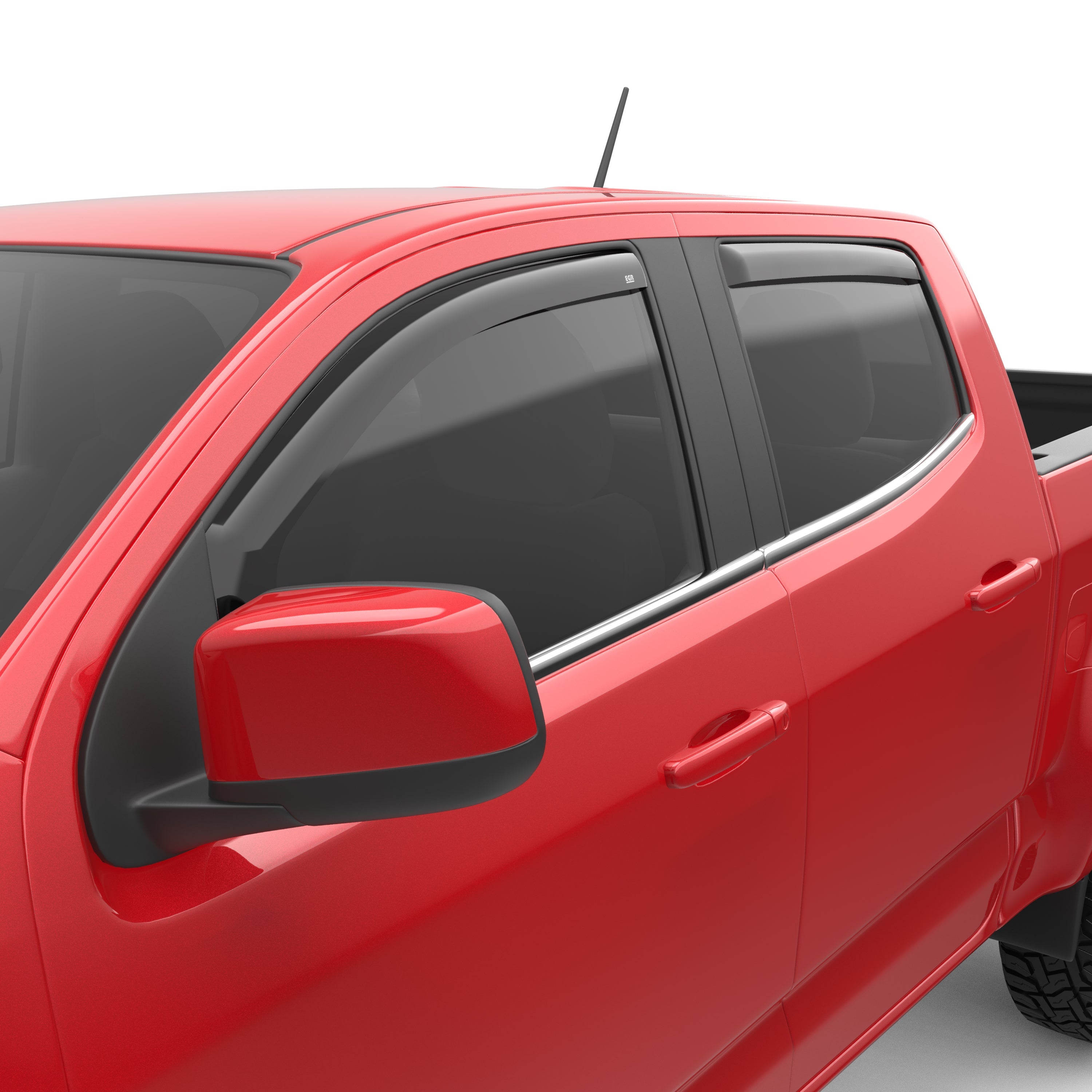 EGR in-channel window visors front & rear set dark smoke Crew Cab 15-22 Chevrolet Colorado & GMC Canyon