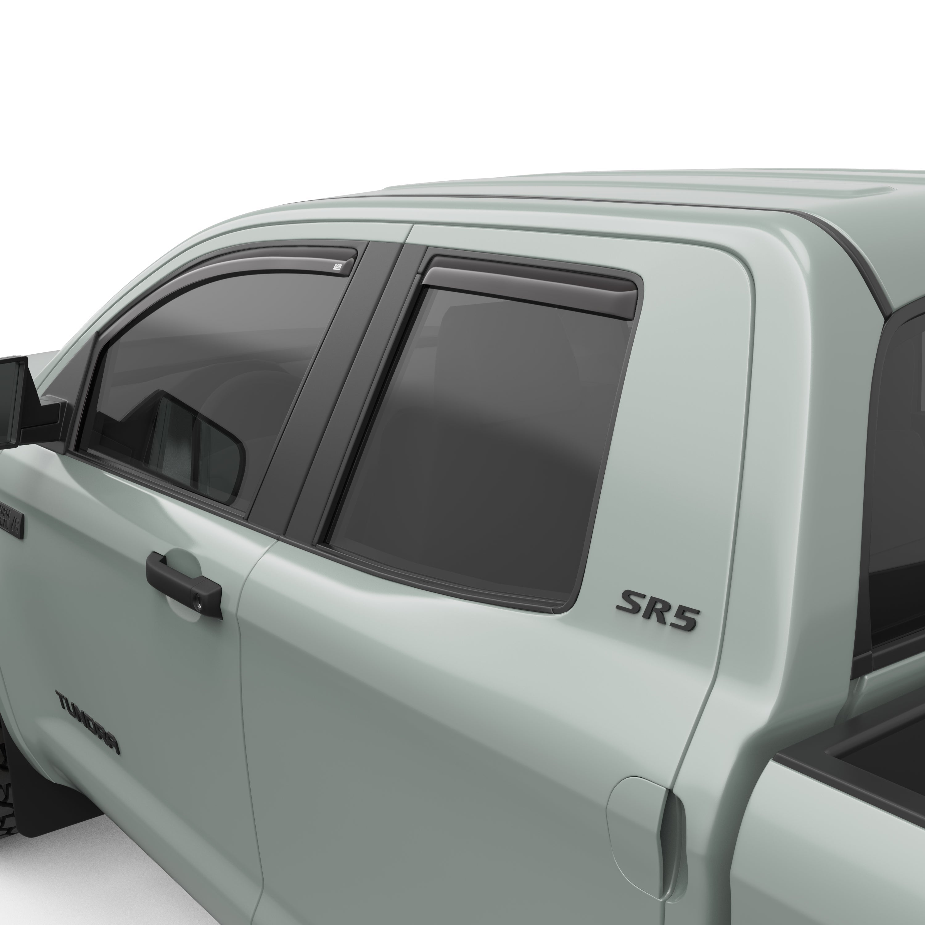 EGR in-channel window visors front & rear set dark smoke Extended Cab 07-21 Toyota Tundra