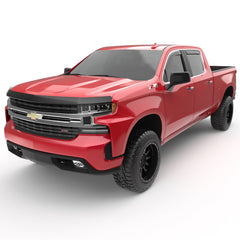 DISCONTINUED - EGR in-channel window visors front & rear set dark smoke Crew Cab Cab 19-22 Chevrolet Silverado & GMC Sierra 1500