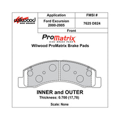 Wilwood Brakes PAD,D0824PM,.700,AXLE SET 150-D0824K