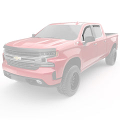 DISCONTINUED - EGR in-channel window visors front & rear set dark smoke Crew Cab Cab 19-22 Chevrolet Silverado & GMC Sierra 1500