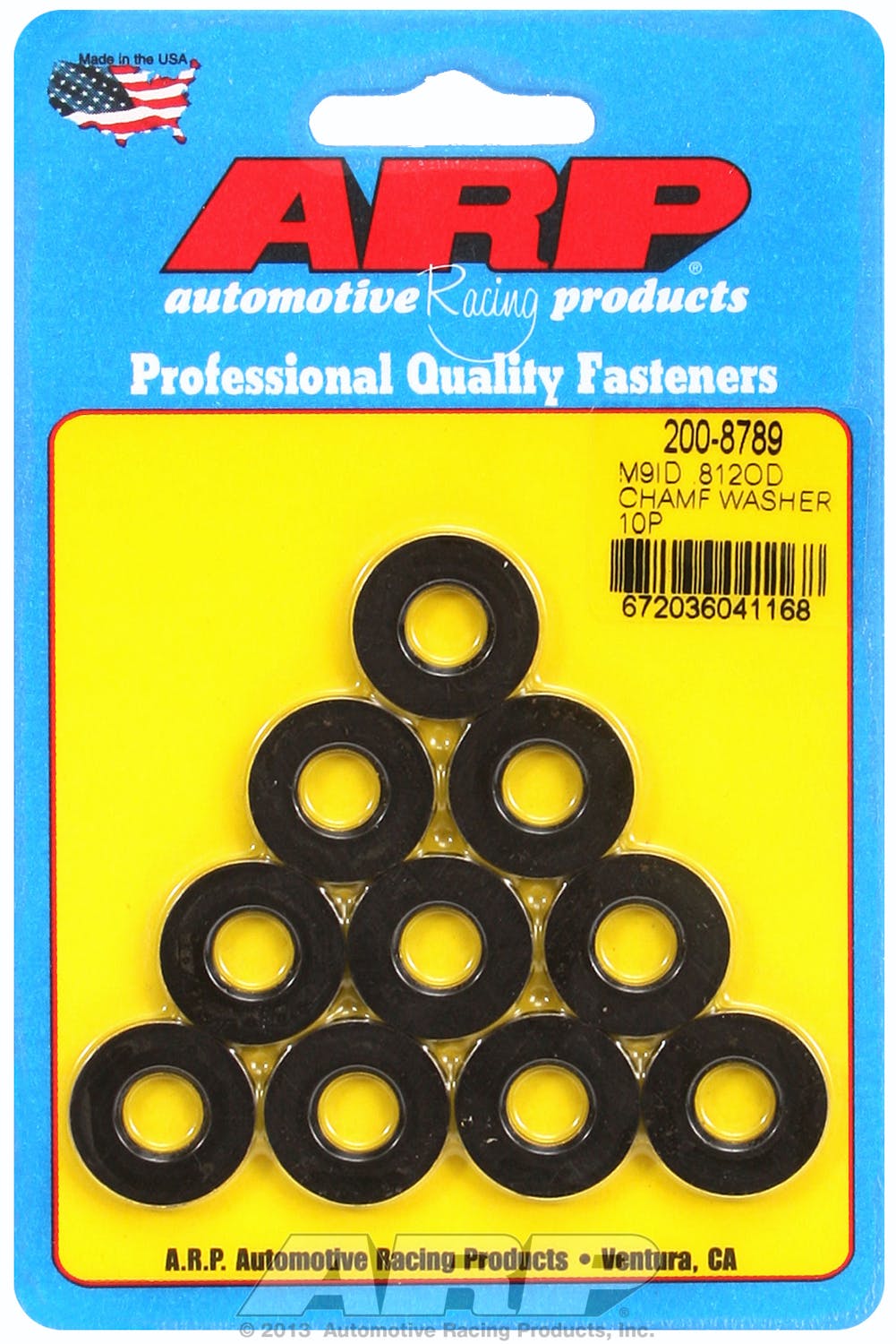 ARP 200-8789 M9 ID .812 OD Chamfer Black Washer Kit