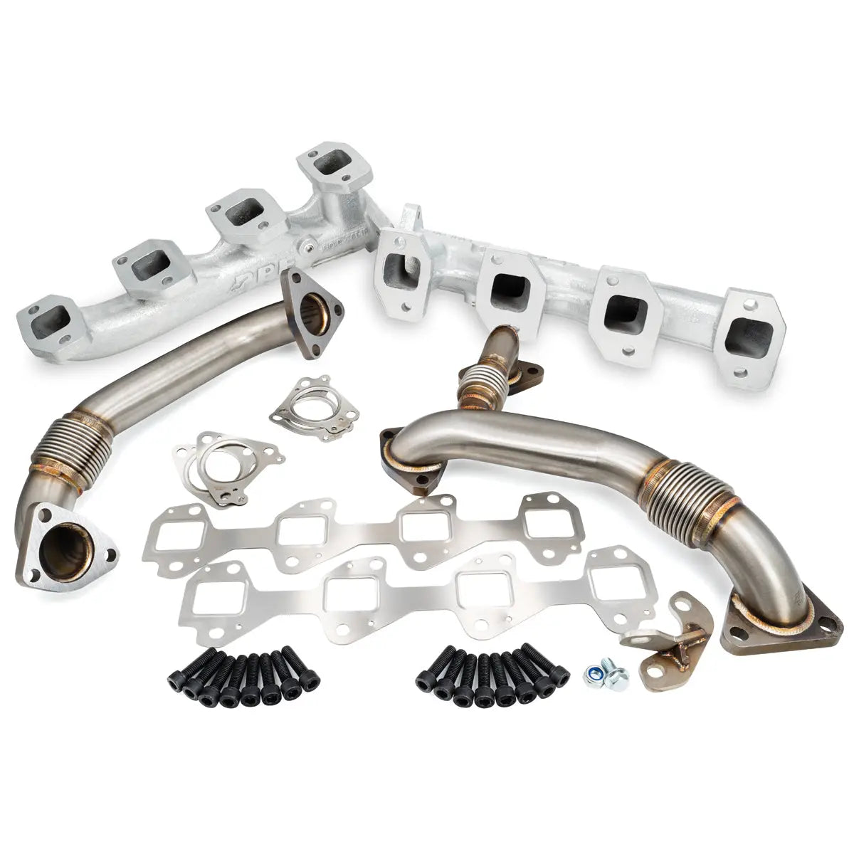 PPE Diesel Manifolds and Up-Pipes GM 2004.5-2005 Y Pipe LLY - Silver 116111435