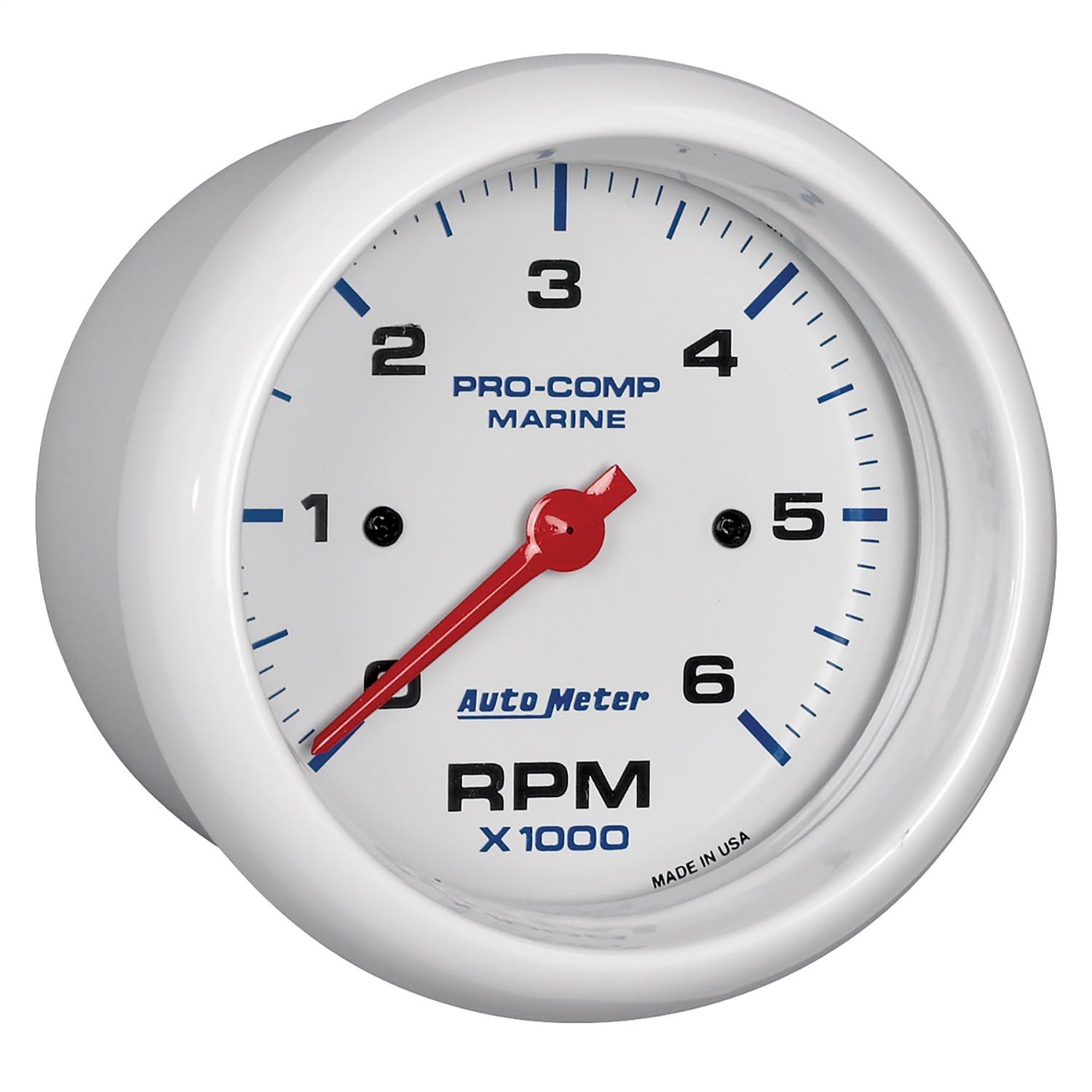 AutoMeter Products 200752 Tachometer Gauge, Marine White 3 3/8, 6K RPM