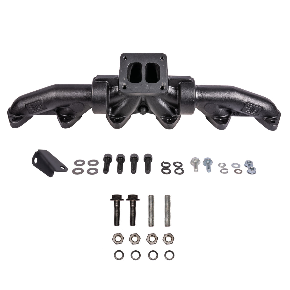 Pulse Flow Exhaust Manifold Kit Fits 1998.5-2002 5.9L 24V Cummins 3-Pc T4 With Turbo Flange Hardware ATS 204-911-2218