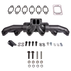 ATS Pulse Flow Exhaust Manifold Kit Fits 1994-Early 1998 5.9L 12V Cummins 3-Pc T3 With Gaskets Turbo Hardware 204-930-2164