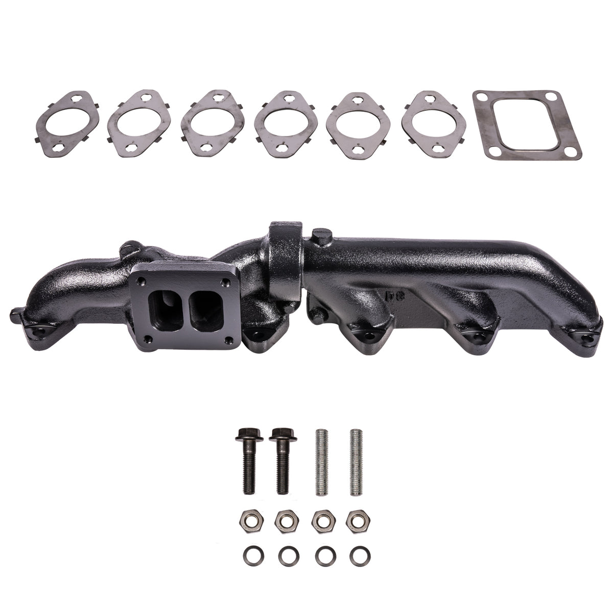 ATS Pulse Flow Exhaust Manifold Kit Fits 2003-2007 5.9L Common Rail Cummins 2-Pc T4 With Gaskets Turbo Hardware 204-942-2272