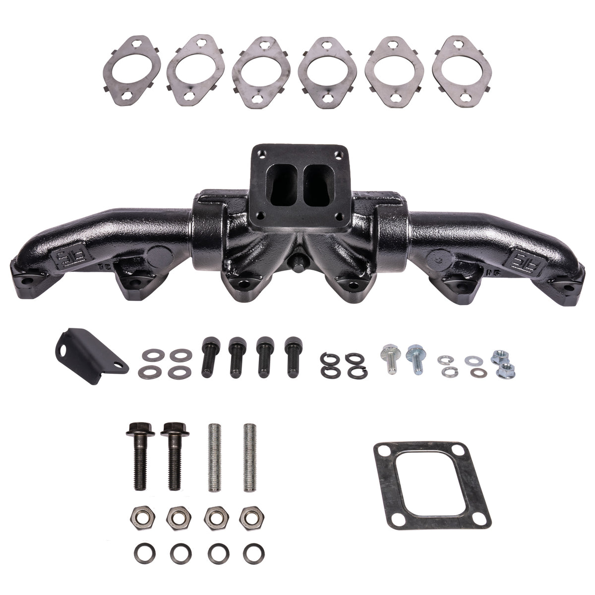 ATS Pulse Flow Exhaust Manifold Kit Fits 1998.5-2002 5.9L 24V Cummins 3-Pc T4 With Gaskets Turbo Hardware 204-943-2218