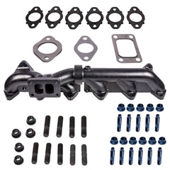Pulse Flow Exhaust Manifold Kit Fits 2007.5-2018 6.7L Cummins 2-Pc Holset With Multi Layer Gaskets Premium Hardware 204-950-2326