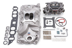 Edelbrock 2062 MANIFOLD and CARB KIT PERF RPM BBC OVAL PORT NATURAL FINISH