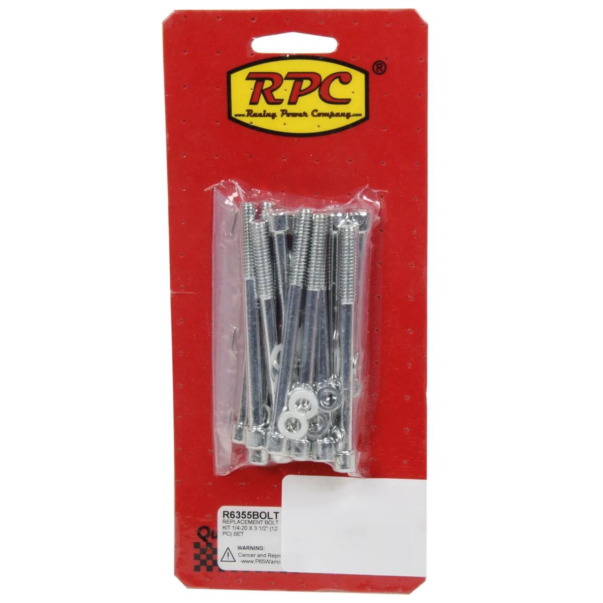 Racing Power Company R6355BOLT Replacement Bolt Kit 1/4-20 X 3 1/2 inch (12 Pc) Set