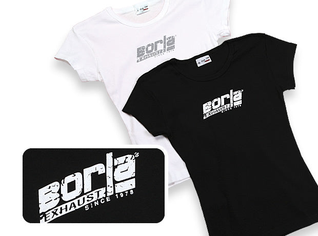 Borla 21267 Women's Distressed White Scoop Neck T-Shirt - Small