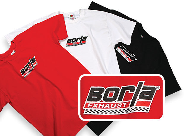 Borla 21274 Men's Checkered White Crew Neck T-Shirt - Large