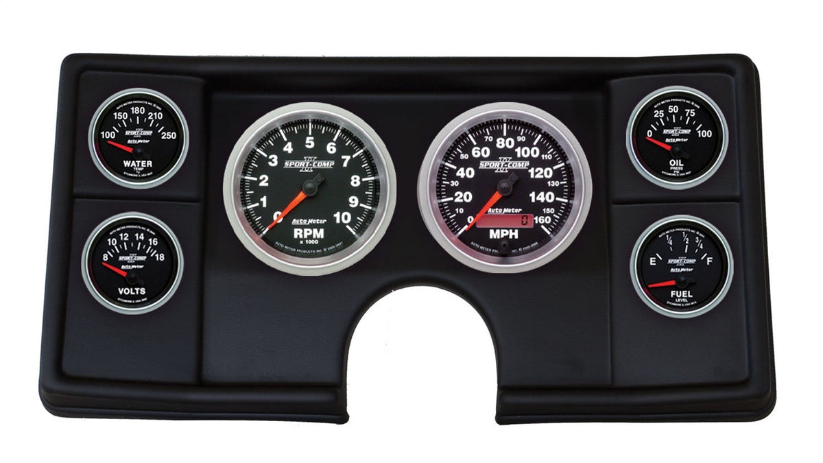 AutoMeter Products 2143-12 6 Gauge Direct Fit Dash Kit, Malibu/El Camino/Montecarlo 82-87, Sport-Comp II