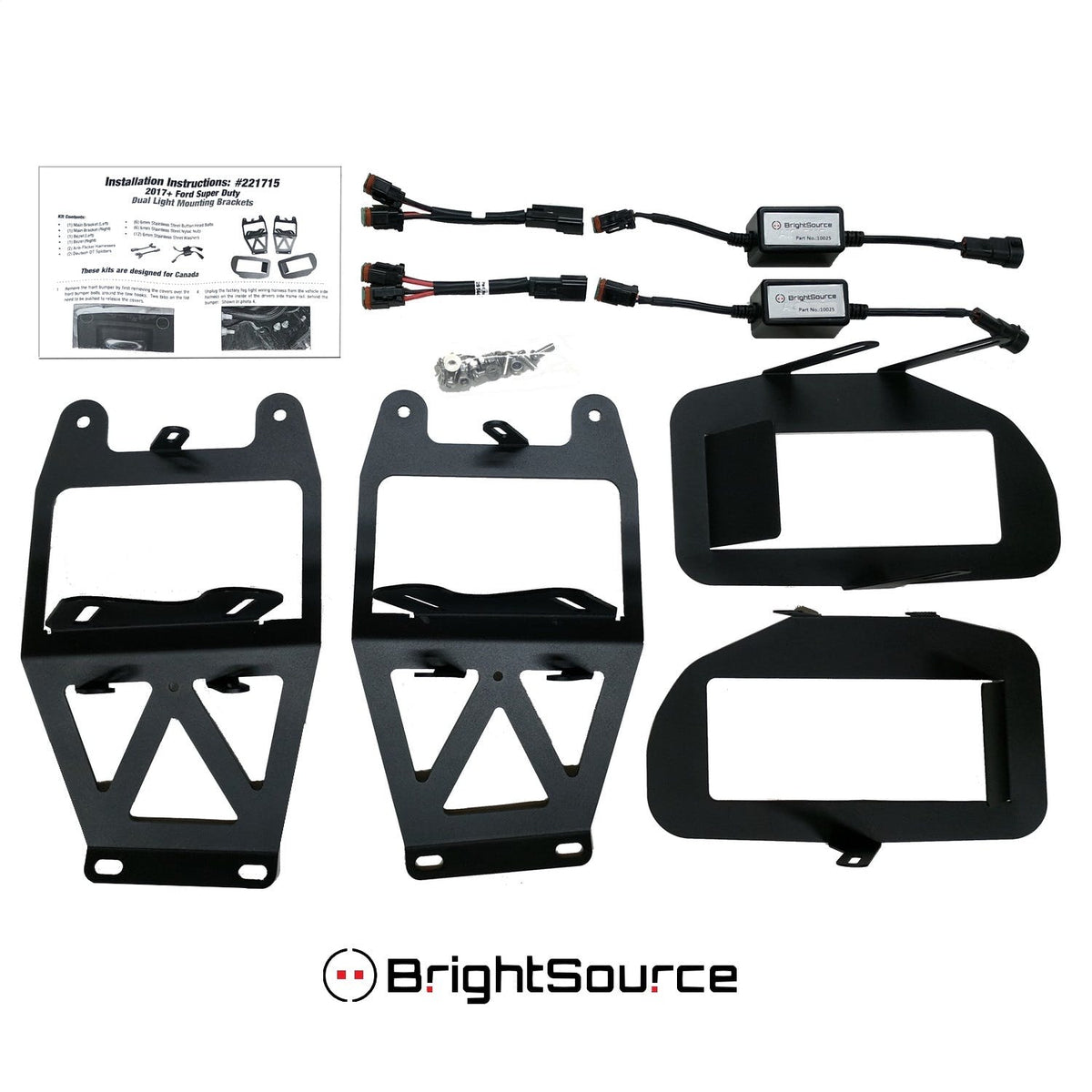 BrightSource 221715 Fits 2017+F250/350/450 Dual Cube Lights. Left and Right; Brackets Only