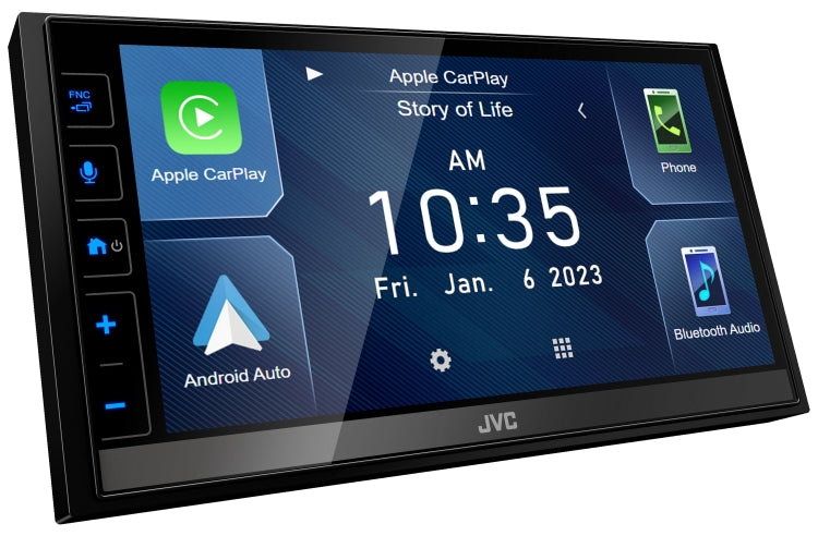 JVC KW-M785BW Digital Media Receiver featuring 6.8-inch Capacitive Touch Control Monitor