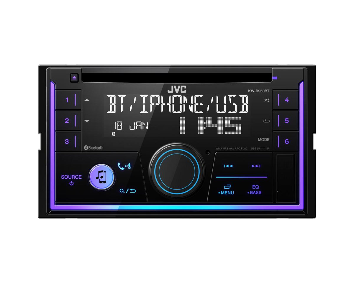 JVC KW-R950BTS 2-DIN CD Receiver featuring Bluetooth