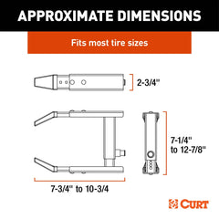 CURT Adjustable Trailer Wheel Lock, 16.5" x 6.5"-8 to 33" x 12-1/2"/R15 23176