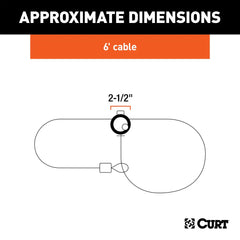 CURT Multi-Use Cable Lock (6' x 3/8" Cable, Vinyl-Coated Braided Steel) 23670