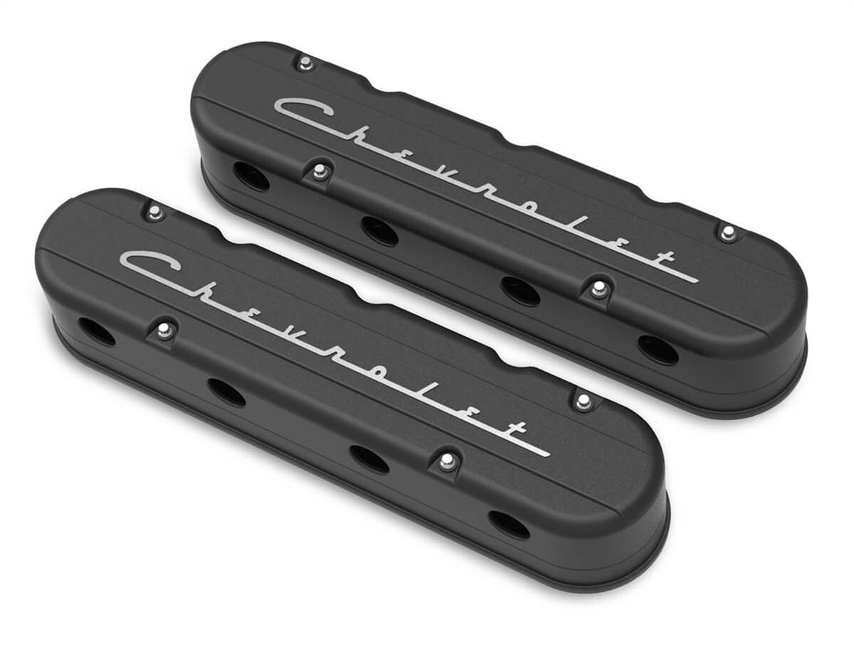 Holley 241-177 2-PIECE VALVE COVER GM LS CHEVROLET LOGO