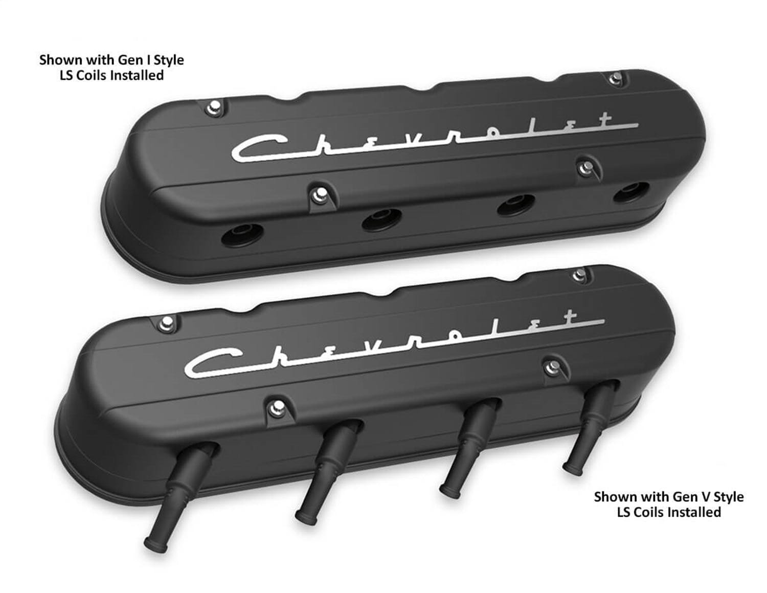 Holley 241-177 2-PIECE VALVE COVER GM LS CHEVROLET LOGO