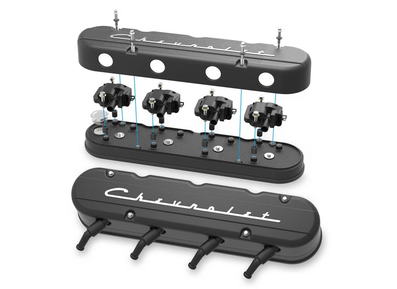 Holley 241-177 2-PIECE VALVE COVER GM LS CHEVROLET LOGO