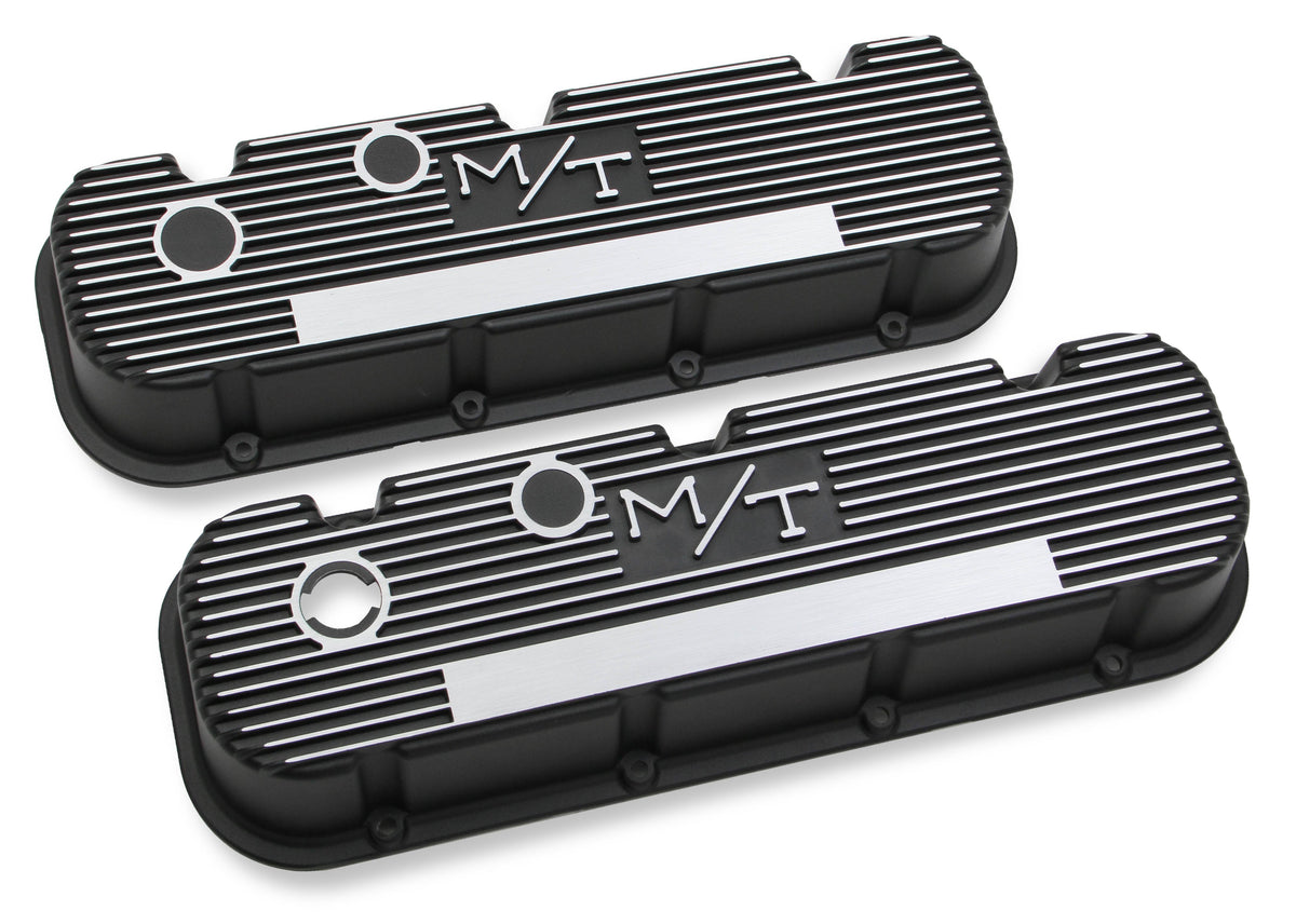 Holley 241-85 VALVE COVER, M/T BBC, BLACK KRINKLE