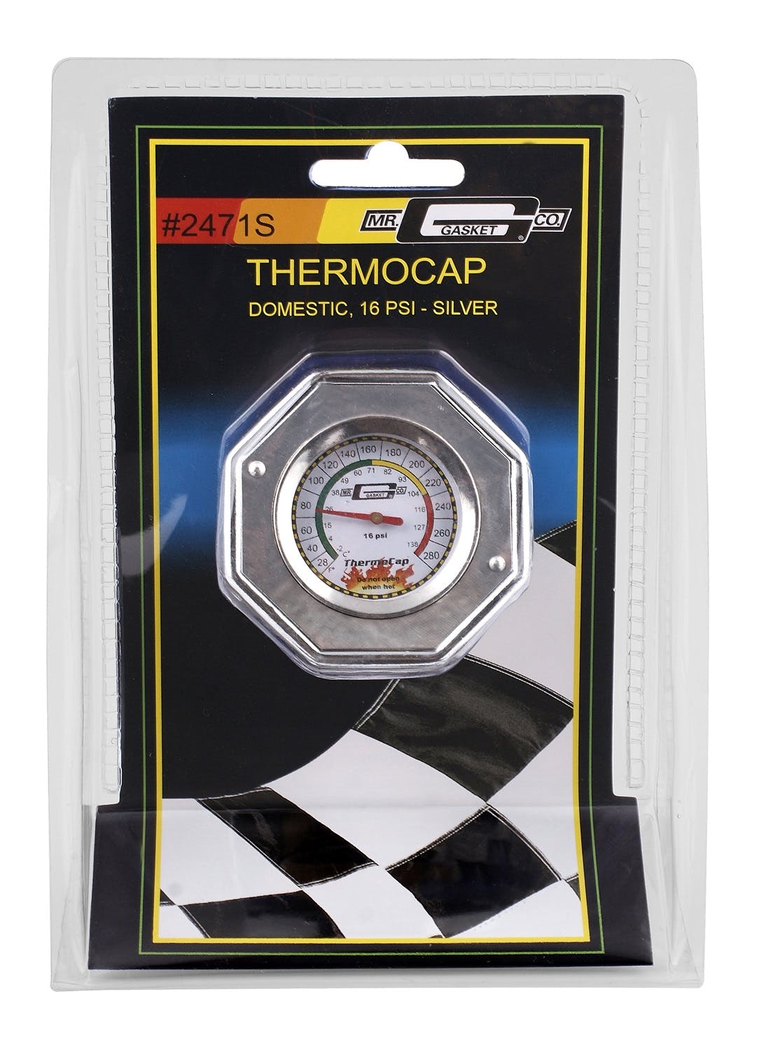 Mr. Gasket 2471S DOMESTIC THERMOCAP 16 PSI-SLVR