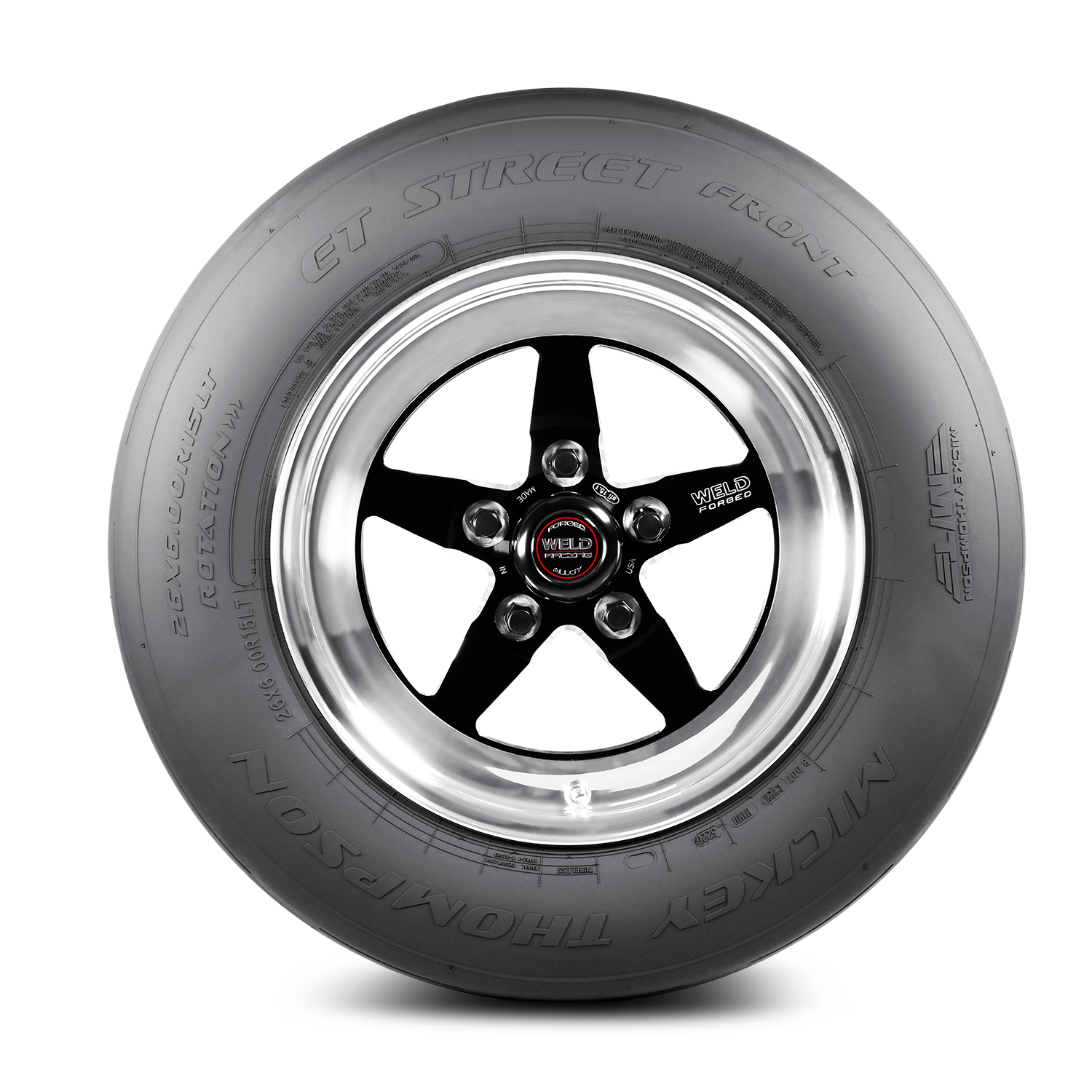 Mickey Thompson ET Street Front 18.0 Inch 28X6.00R18LT Black Sidewall Racing Bias Tire  250734