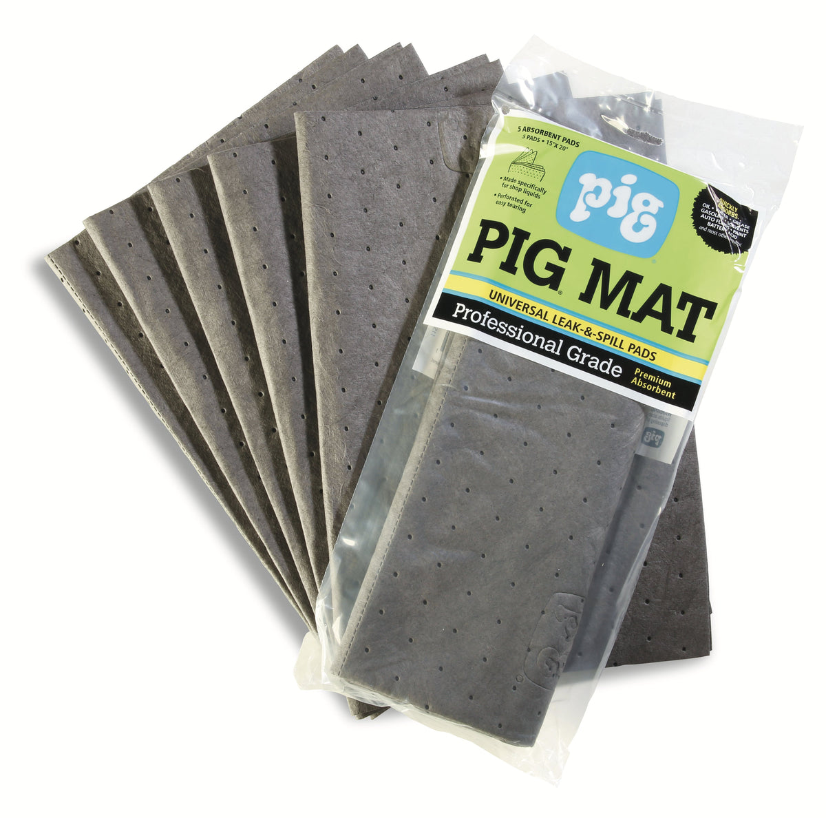New Pig Corporation 25205 PIG Universal Light-Weight Absorbent Mat 5-Pack