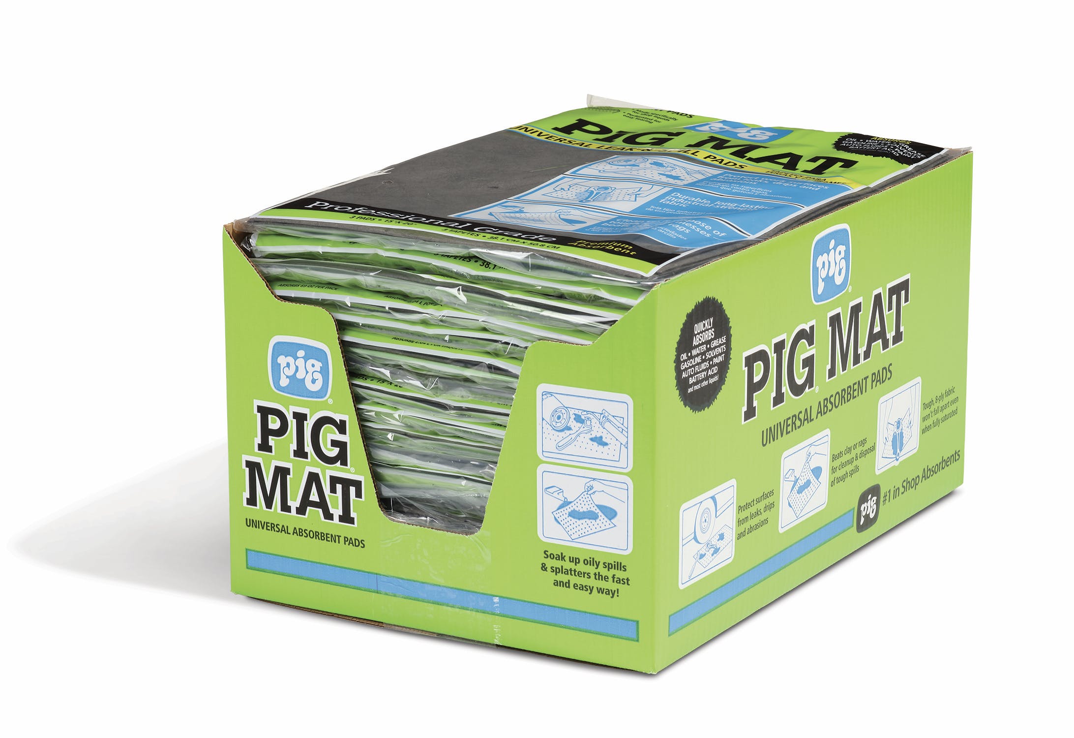New Pig Corporation 25306 PIG Universal Light-Weight Absorbent Mat Pack 15x20 3/package