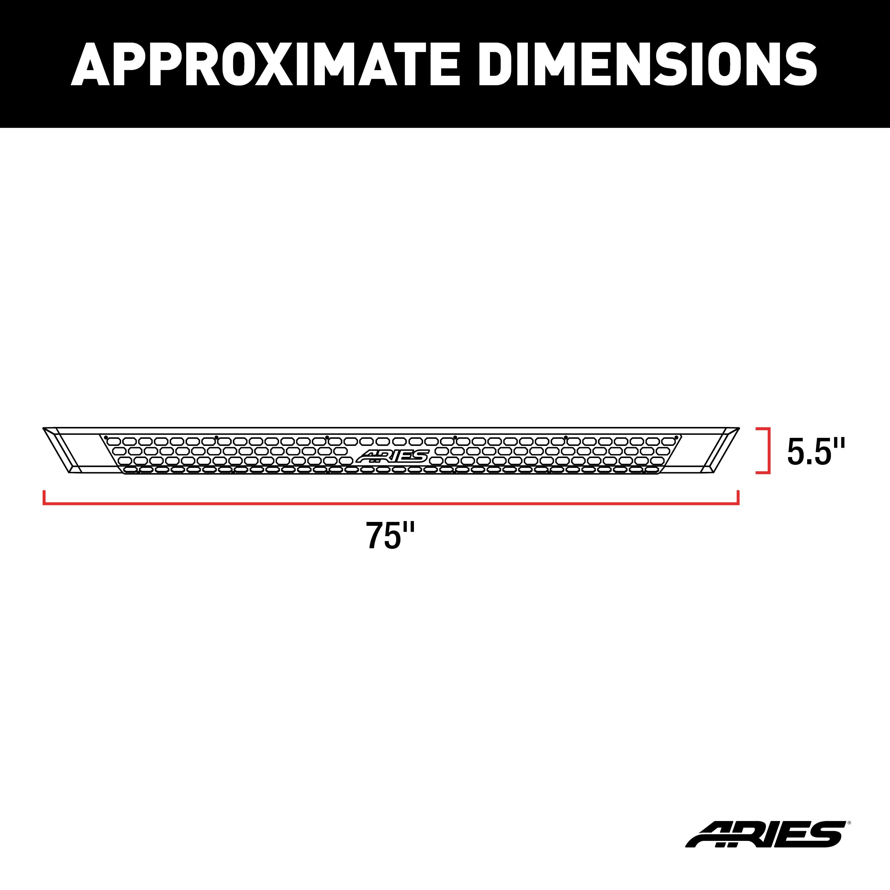 ARIES 2555052 AdvantEDGE 5-1/2" x 85" Chrome Aluminum Side Bars, Select Ford Ranger Crew Cab