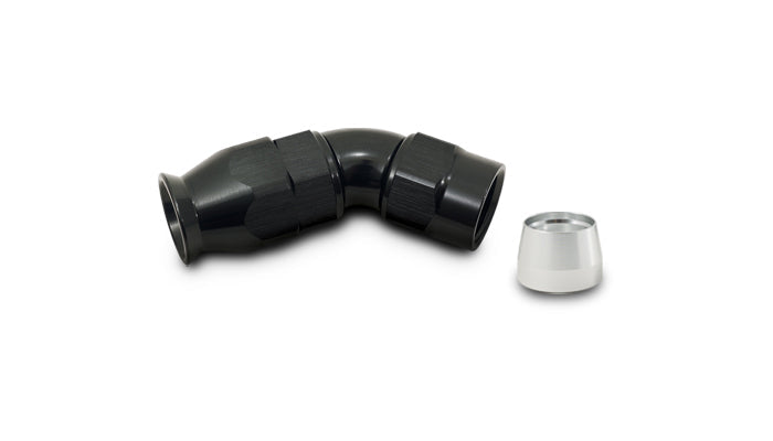 Vibrant Performance - 28408 - 45 Degree High Flow Hose End Fitting for PTFE Lined Hose, -8AN