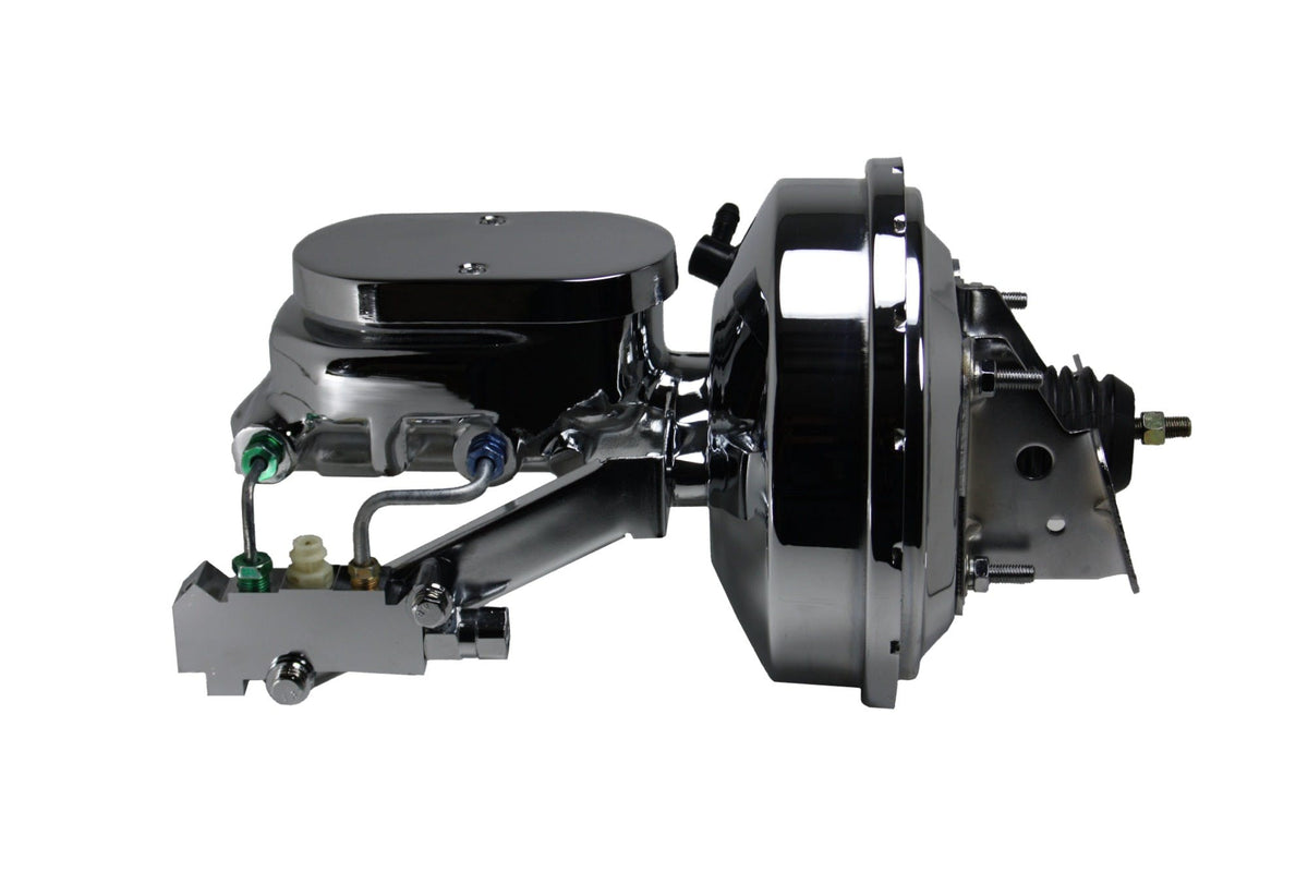 LEED Brakes 2F6B2 9 in Power Booster ,1-1/8in Bore, side valve disc/drum (Chrome)
