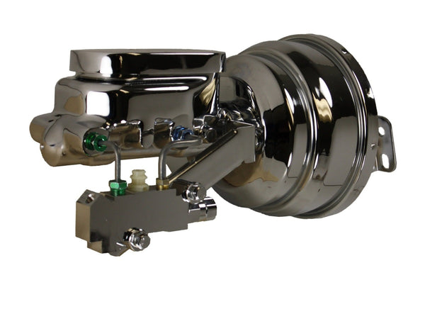 LEED Brakes 2N6B2 8 in Dual Power Booster ,1-1/8in Bore, side valve disc/drum (Chrome)