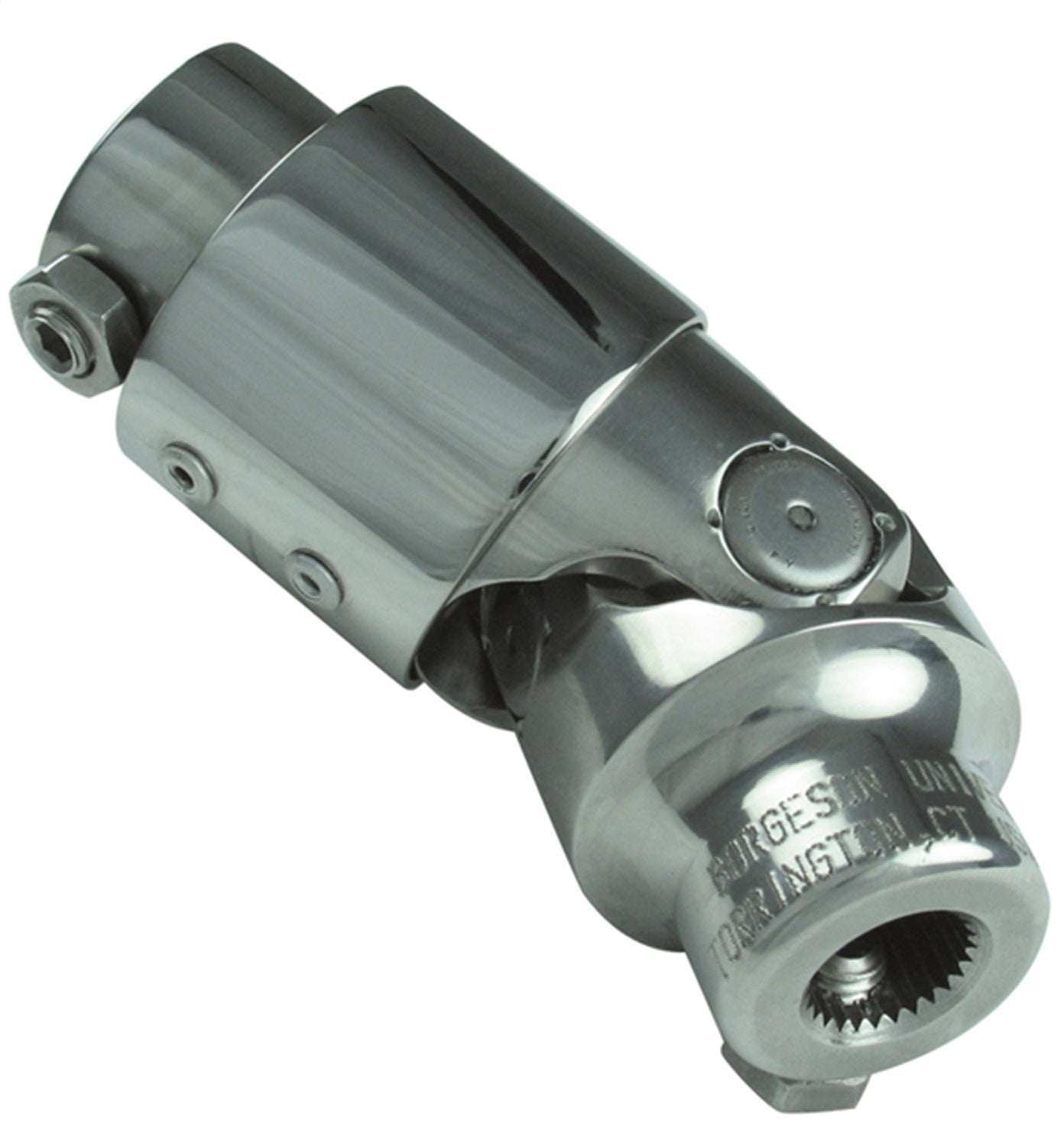 Borgeson Steering U-Joint/Vibration Damper Polished Stainless 3/4DD X 3/4-30 164931