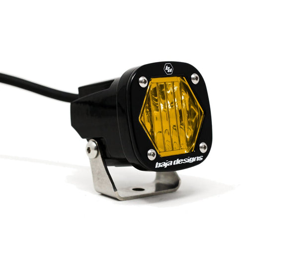 Baja Designs 380015 S1 Amber Wide Cornering LED Light with Mounting Bracket Single