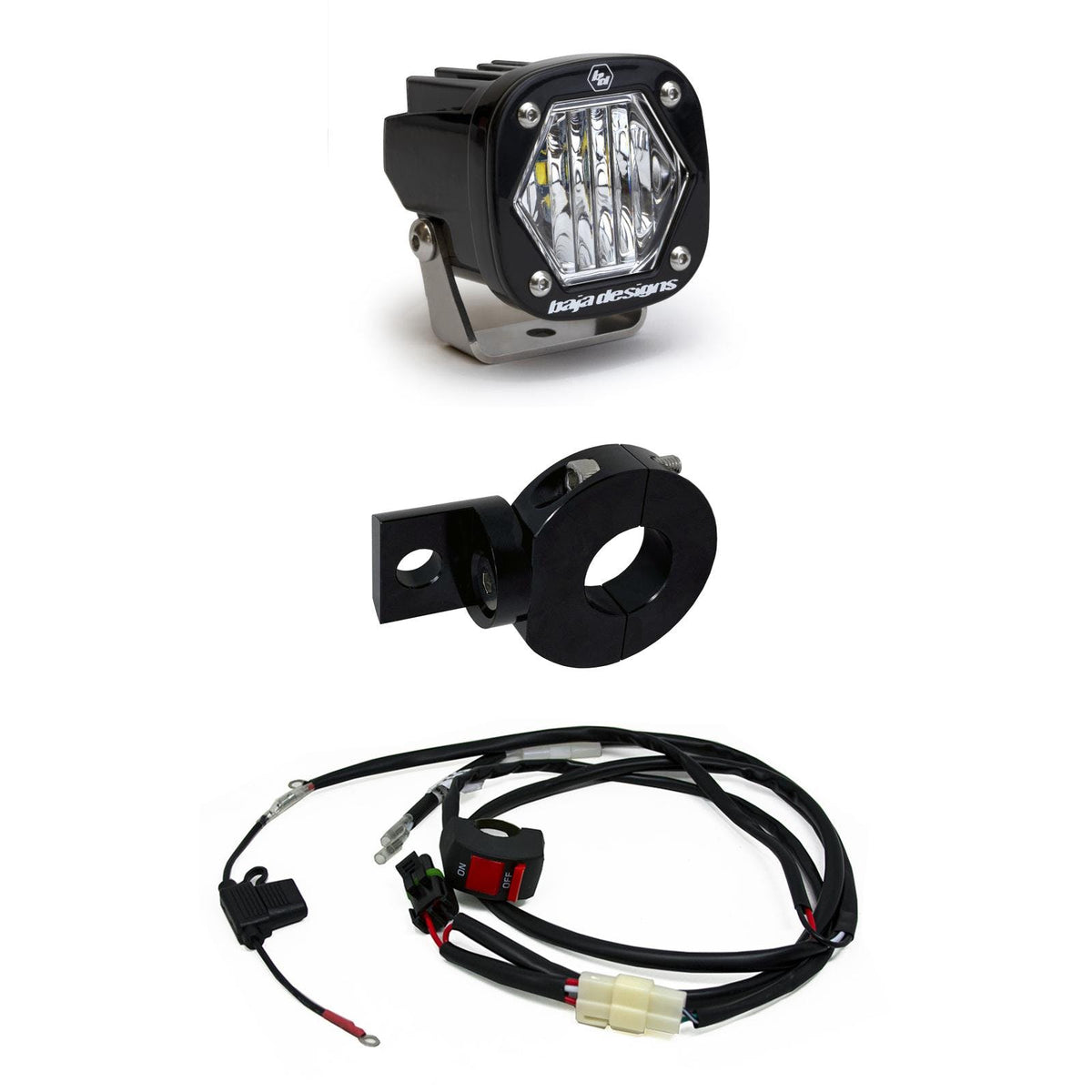 Baja Designs 387002 Electric Start Pit Bike S1 Moto Kit Clear Wide Cornering