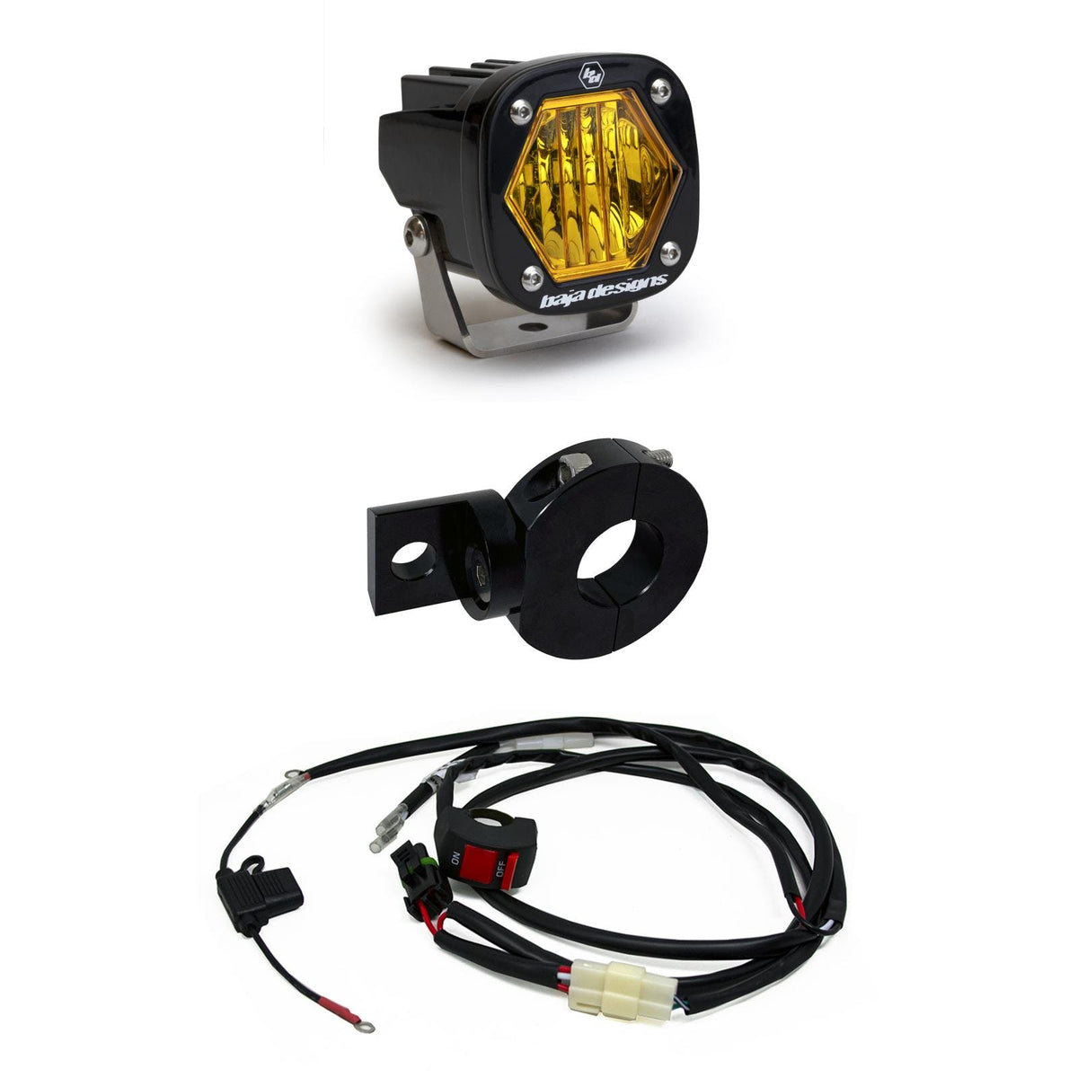 Baja Designs 387003 Electric Start Pit Bike S1 Moto Kit Amber Wide Cornering