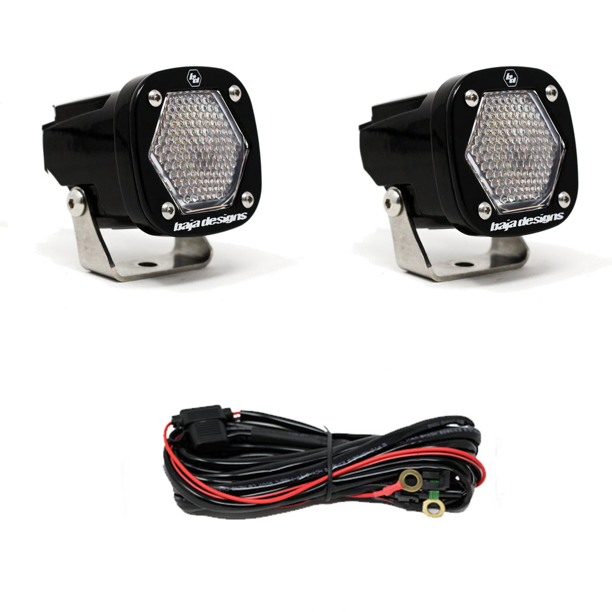 Baja Designs 387806 S1 Work/Scene LED Light with Mounting Bracket Pair