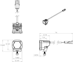 Baja Designs 387807WT LED LIght Pods S1 Spot Laser White Pair