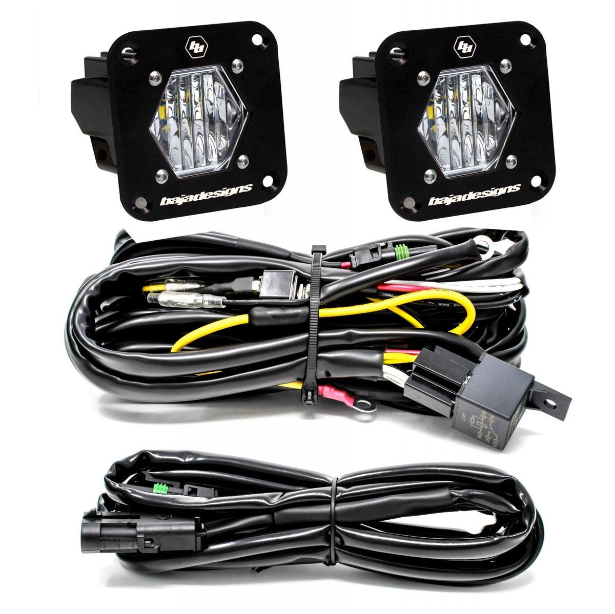 Baja Designs 387808 LED Light Pods S1 Pair Wide Cornering LED Flush Mount Backup Kit