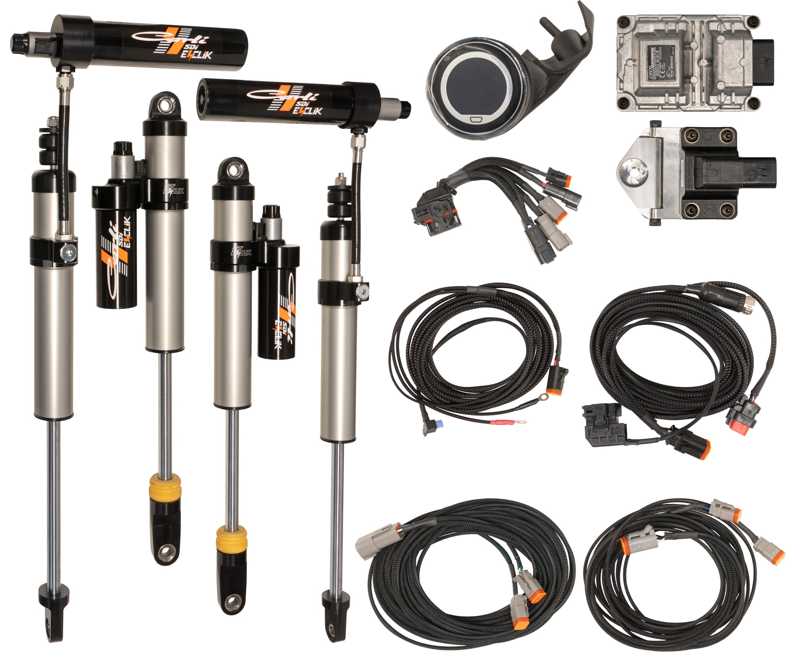 Carli Suspension CS-FEV25SPKG-LVL-17 Carli Eventure 2.5 inch RR 2.5 inch Lift Front and Rear Shock Pkg with Res Mounts