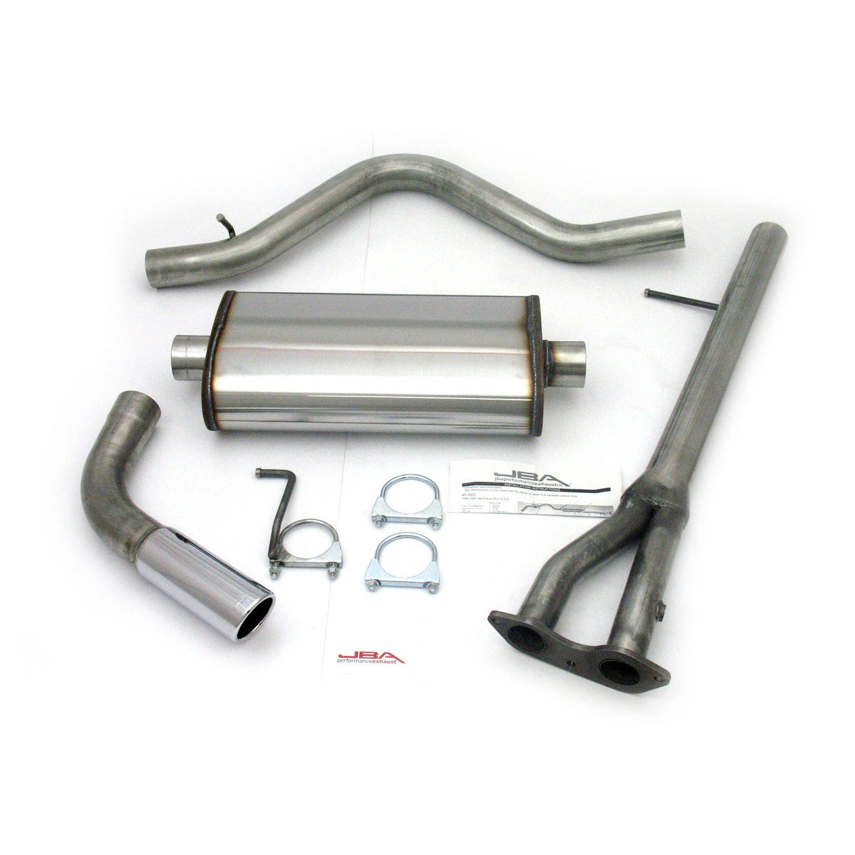 JBA Performance Exhaust 40-3001 JBA 40-3001 3 SS Exhaust System 96-00 GM C/K Extended Cab Short Bed 5.7L
