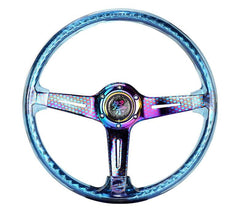 NRG MATSURI ACRYLIC TRANSPARENT BLUE STEERING WHEEL W/ NEO CHROME CENTER RST-027GM-BL