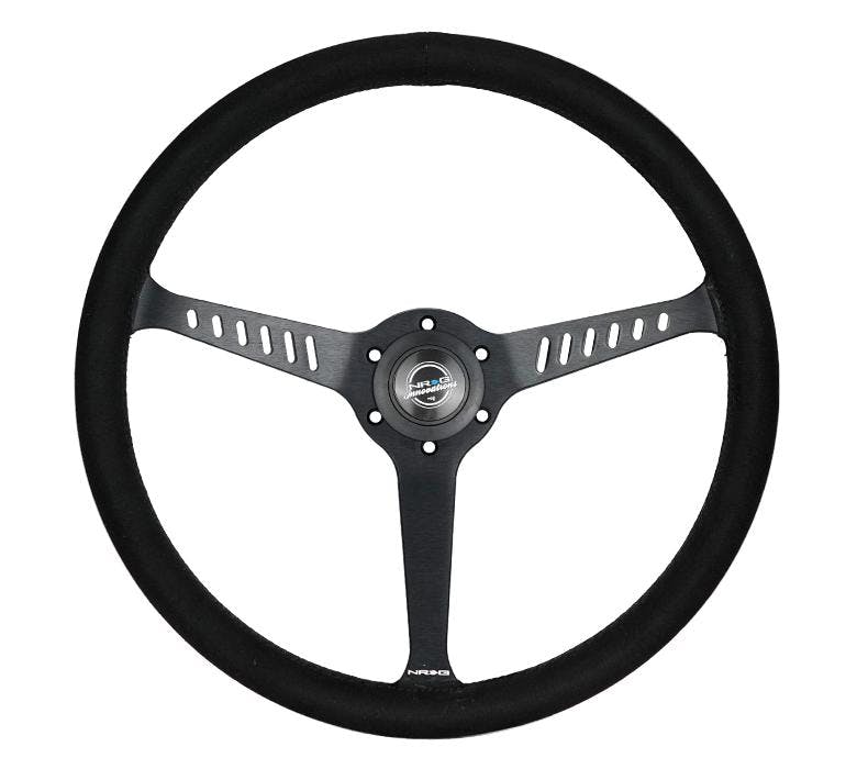 NRG Innovations CLASSIC 380MM STEALTH SUEDE ALCANTARA STEERING WHEEL