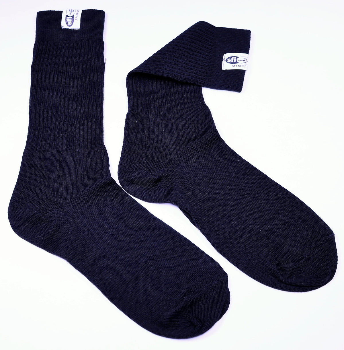 RaceQuip 411995 Fire Retardant Racing Socks (Black, Large-Size 10-11)